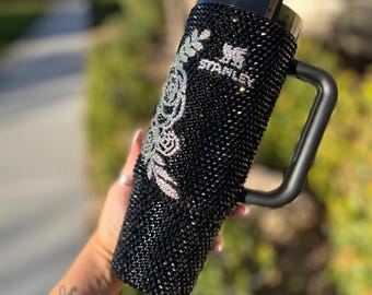 Bling Rhinestone Stanley Tumbler / Custom Stanley / 40oz Stanley Tumbler / Blush Pink Stanley