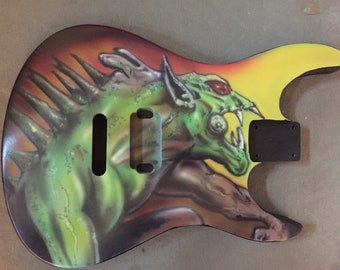 Stratocaster style Airbrushed Guitar Body