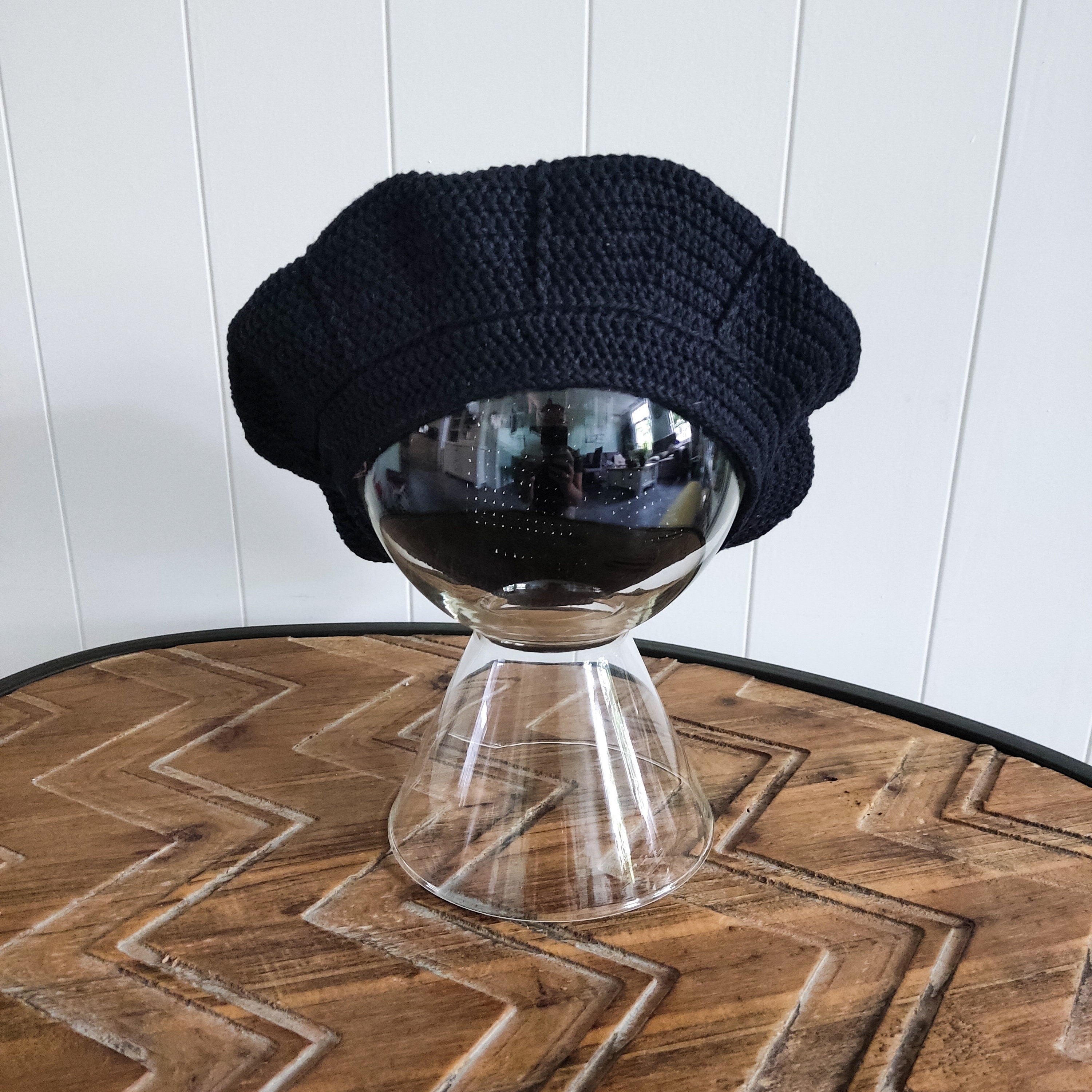 1774 Women\'s Beret Hat, Crocheted Black, One The Best Pattern for a Crochet Beret - YouTube main image 4