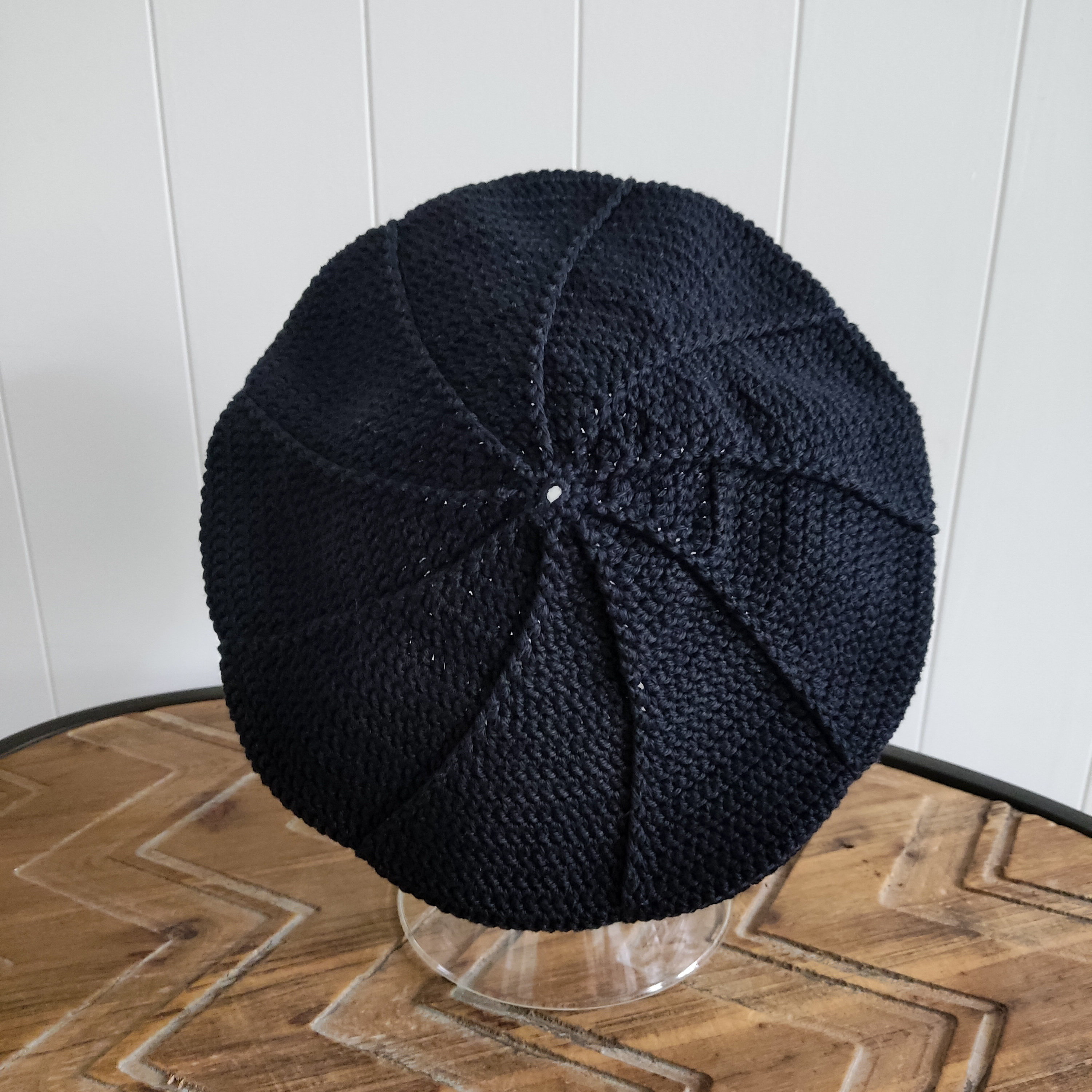 1774 Women\'s Beret Hat, Crocheted Black, One The Best Pattern for a Crochet Beret - YouTube main image 2
