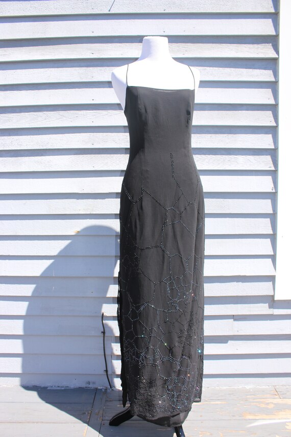 Vintage Spaghetti Strap Beaded Dress