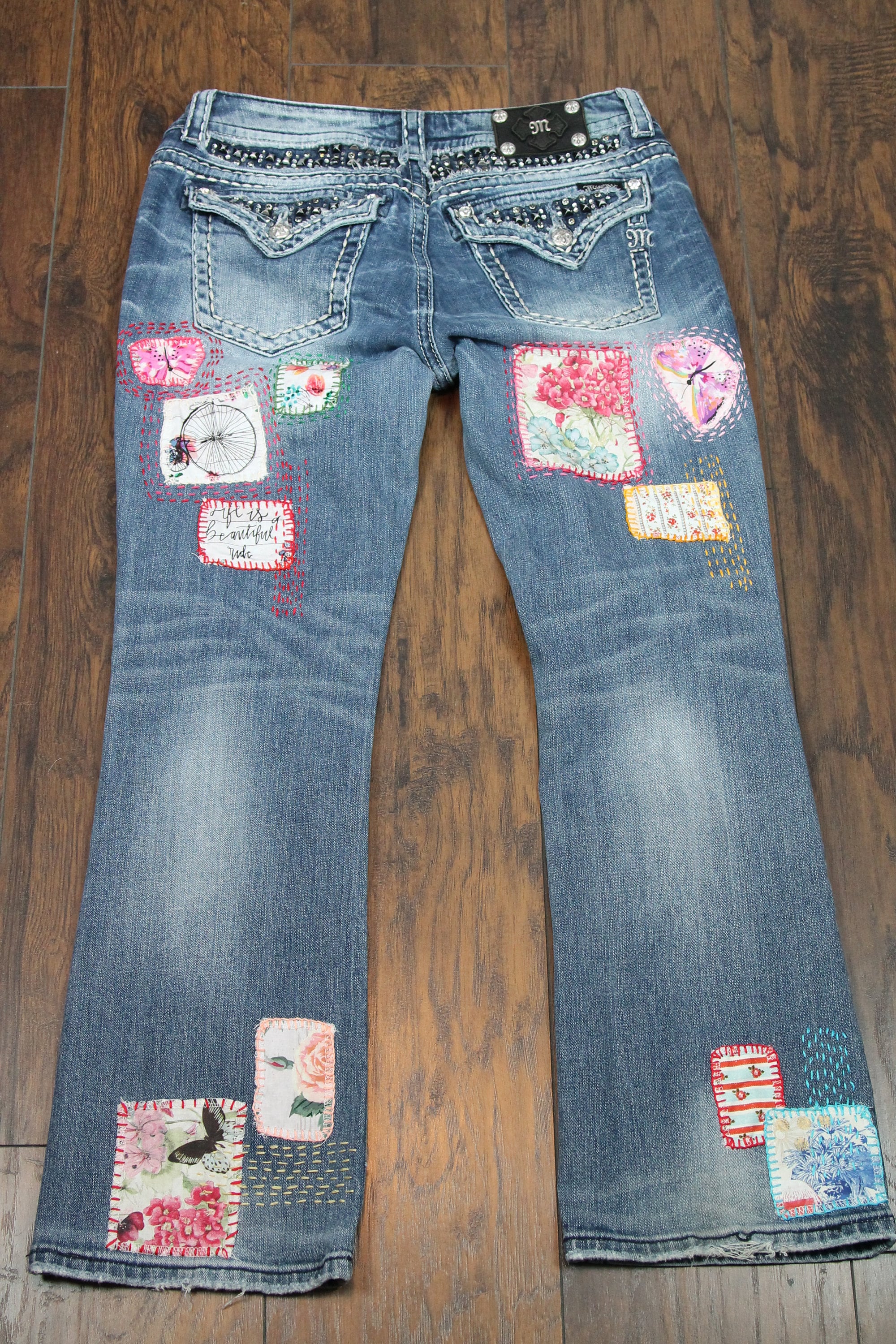 Annie Embroidered Boho Denim Pants