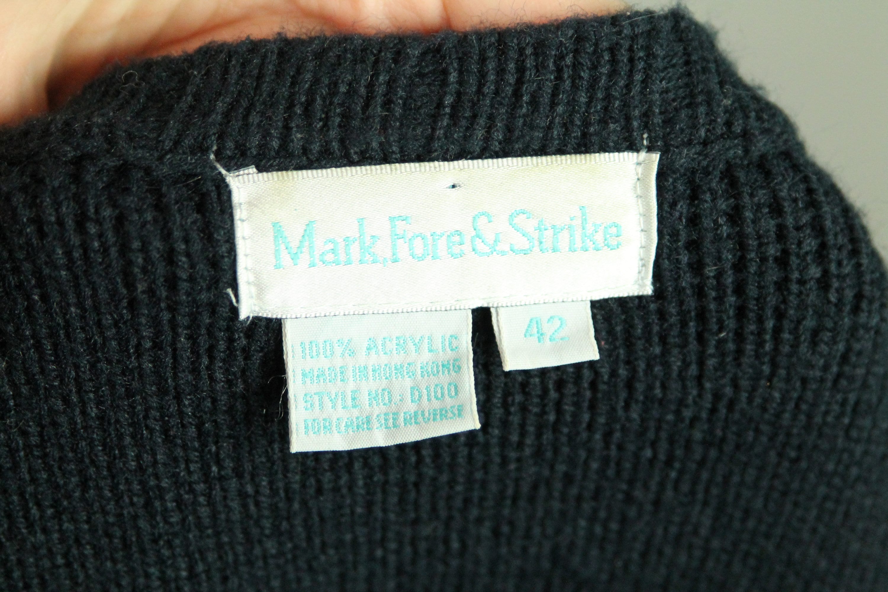 Vtg MARK FORE STRIKE Pop Art Novelty Knit Sweater Cardigan Etsy UK