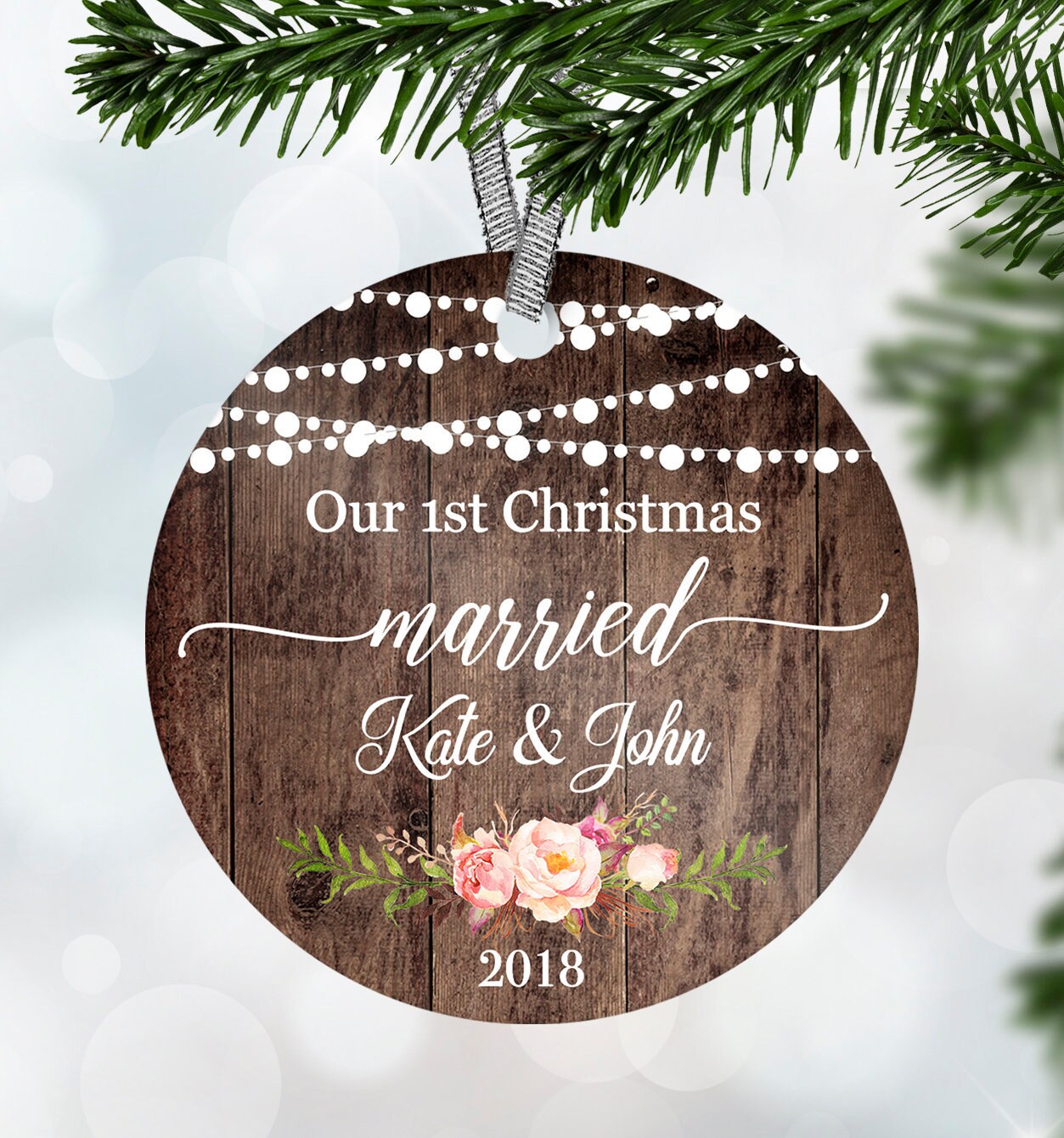 1st christmas ornaments couple