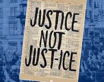 Justice not JUST-ICE 20x30 Protest Sign to Resist Fascism