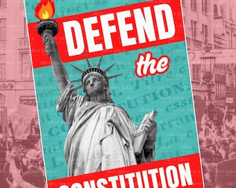 Panneau de protestation Défendez la Constitution : Liberté et justice