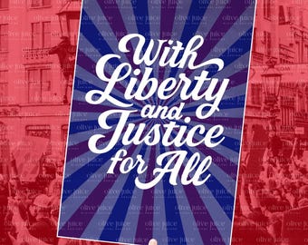 Defend the Constitution Protest Sign: Liberty & Justice for All