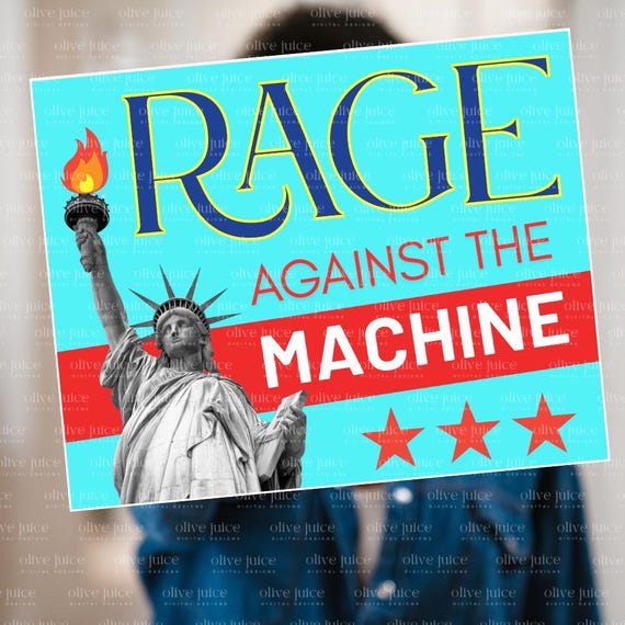RAGE AGAINST the MACHINE 16x20 Protest Sign (digital): Human