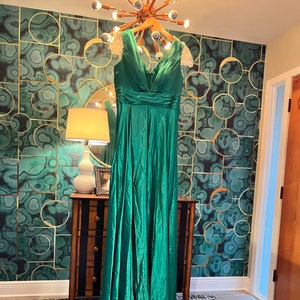 Custom Made--size 14--V Neck Embroidery Mardi Gras Gown - Etsy