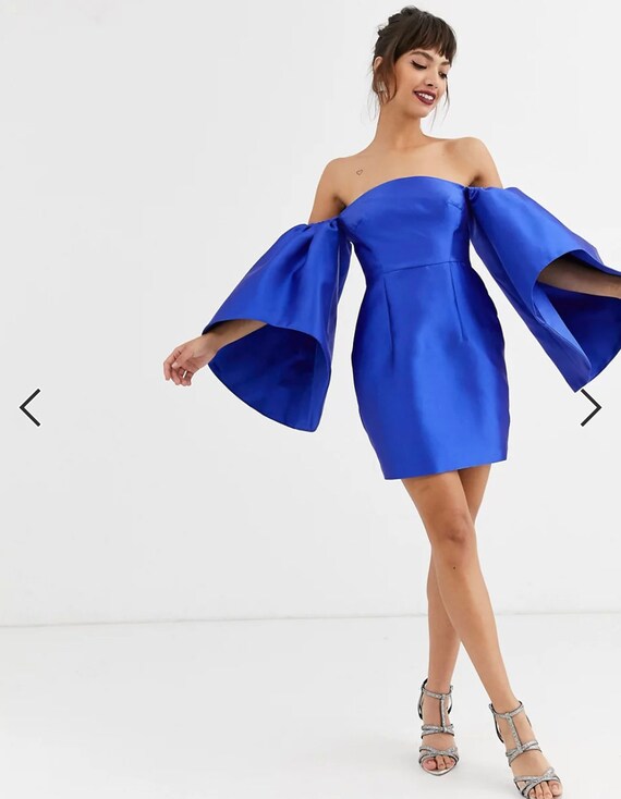 ASOS EDITION--SIZE 12--structured Mini Dress With Extreme Sleeve - Etsy