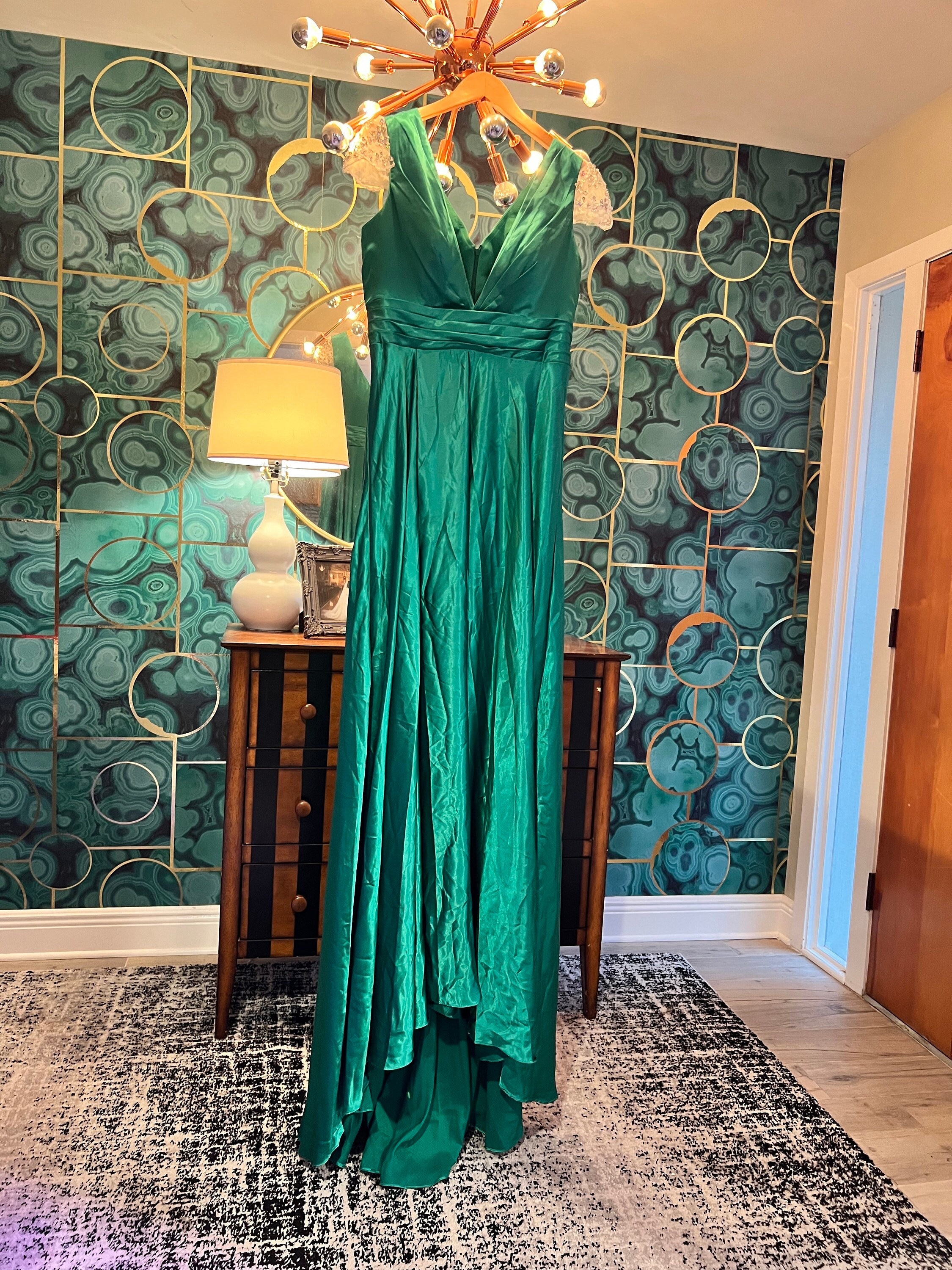 monsoon green maxi dress Green Hand Embellished Long Sleeve Gown main image 1