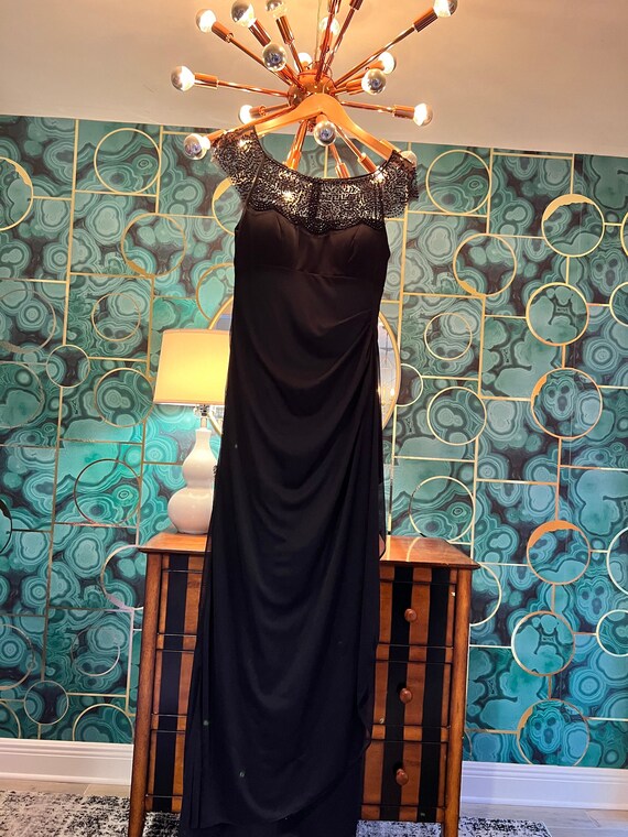 xscape ruched dress Xscape Ruched Fit & Flare Gown - Midnight