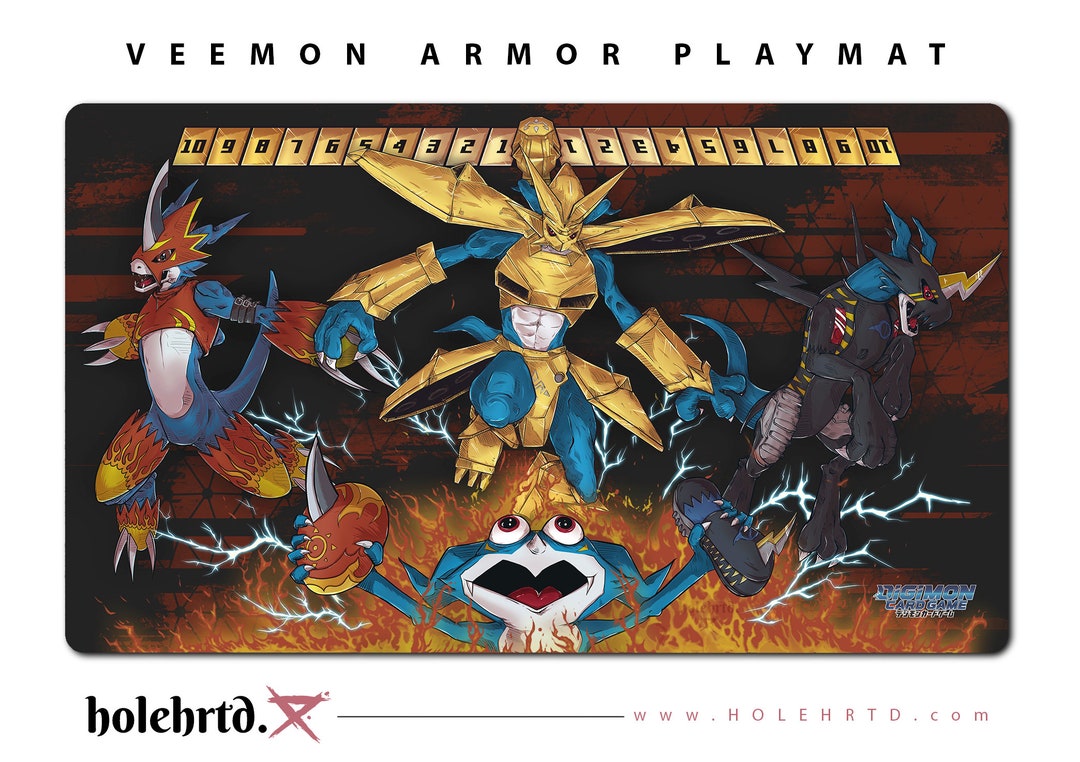 Digimon TCG Veemon Armor Playmat Etsy