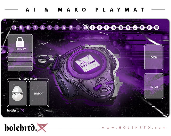 Digimon TCG D-Ark Playmat | Purple Variant (Ai and Mako/Ai and Makoto)