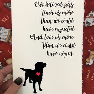 Our Beloved Pets Enrich Our Lives - Dog Loss and Sympathy Cards