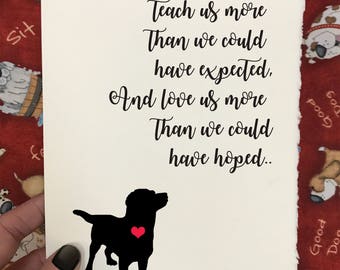 Our Beloved Pets Enrich Our Lives - Dog Loss and Sympathy Cards