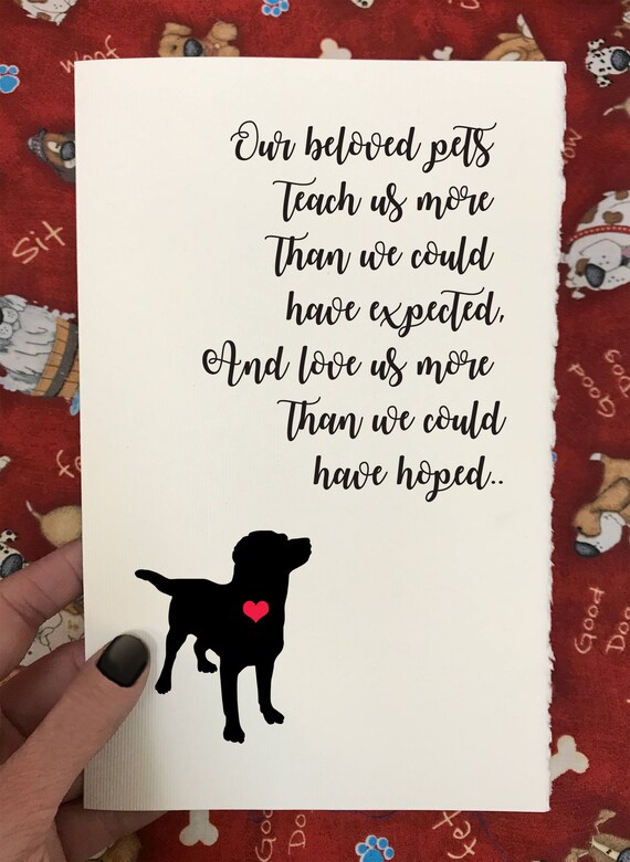 Our Beloved Pets Enrich Our Lives Dog Loss and Sympathy | Etsy