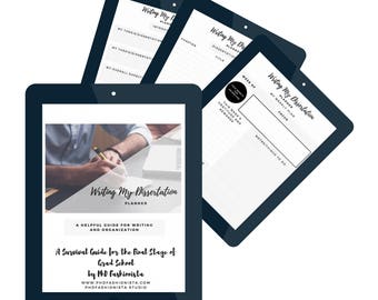 Dissertation Organization Writing Planner Sheets -Digital Download - Writing My Dissertation Planner
