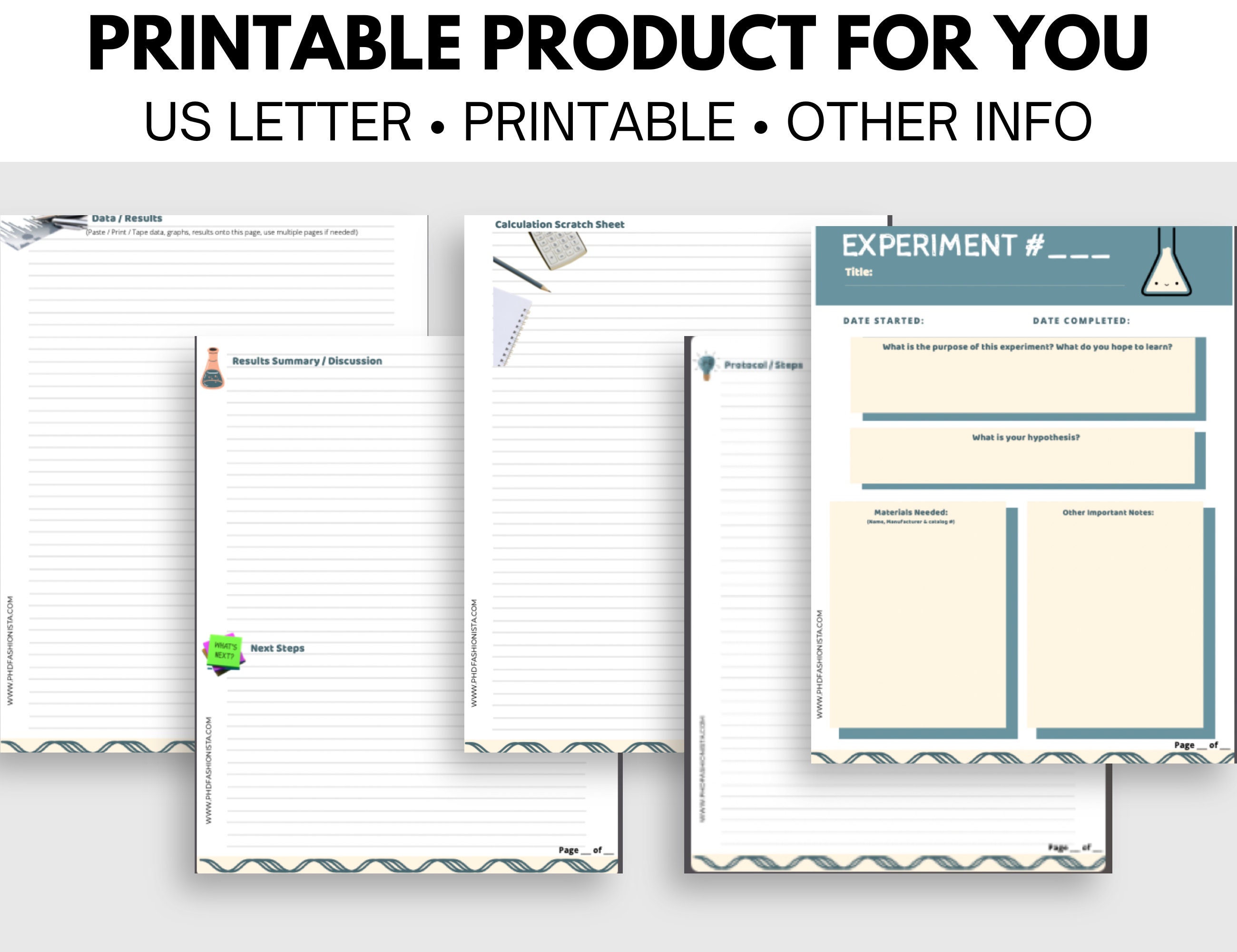 Printable Lab Notebook Sheets for Science Experiments - Etsy