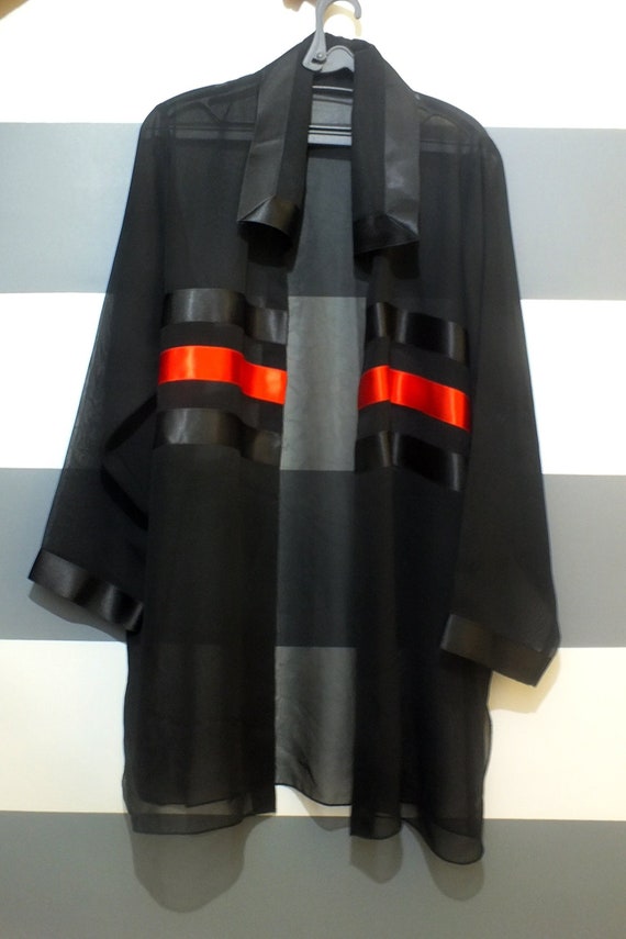 Transparent blouse, 80s blouse, Black transparent