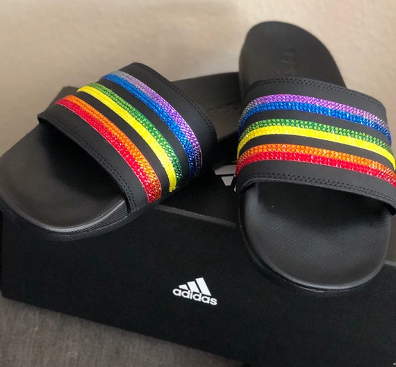 adidas rainbow slides