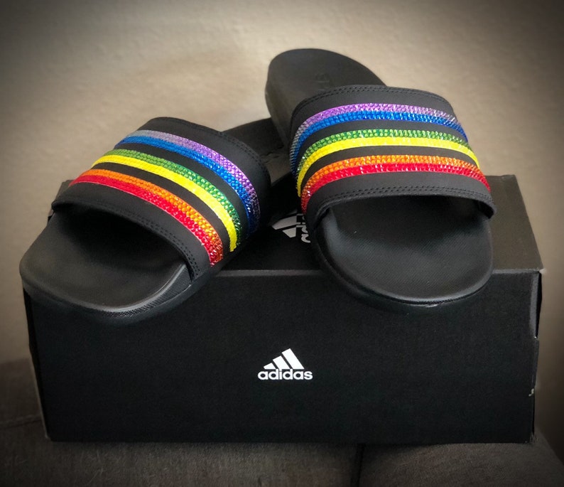 adidas slides rainbow