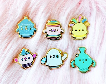 Gyroid Mini Enamel Pins | Cute Kawaii Board Filler Pins, Tiny Pastel Pin, Rainbow Kidcore Lapel Pin