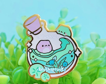 Frog Pond Potion Enamel Pin | Kawaii Magic Lily Pad Lapel Pin, Potion Bottle Pin, Cute Frog Pin, Froggy Pin