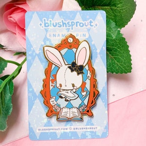 Alice in Wonderland: Alice Bunny Enamel Pin | Cute Kawaii Rabbit Hole Fairy Tale Hard Enamel Pin