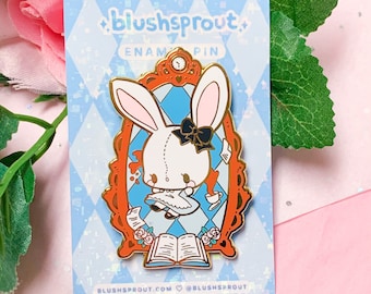 Alice in Wonderland: Alice Bunny Enamel Pin | Cute Kawaii Rabbit Hole Fairy Tale Hard Enamel Pin