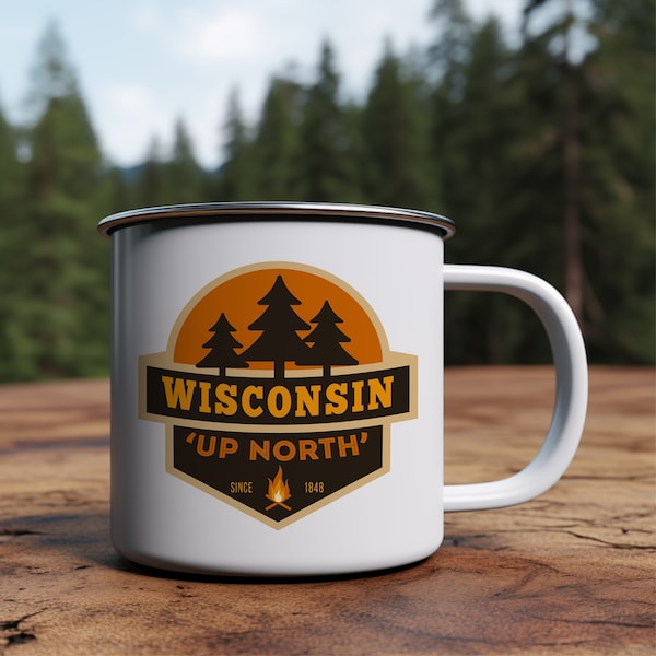 Wisconsin Coffee Mug | Wisconsin Up North 12oz Coffee Mug: A Retro Wisconsin Gift