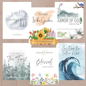 Nature Study Bundle: Garden, Winter, Reptile, Ocean, Forest! Biblically based unit studies for kids; Homeschool curriculum, nature crafts
