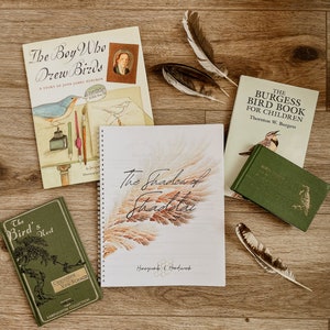 Plan de estudios de educación en el hogar inspirado en Charlotte Mason, estudio de la naturaleza de las aves, unidad de estudio bíblico para niños, guía de enriquecimiento, hora del té de la mañana, artesanía