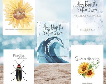Summer Collection homeschool curriculum, nature study unit, morning time bundle, charlotte Mason inspired, ocean, firefly, sunflower lesson