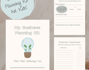 Kid's Business Planning Kit, Entrepreneur kit, kid's entrepreneur unit study, business building kit, business planning kit, template