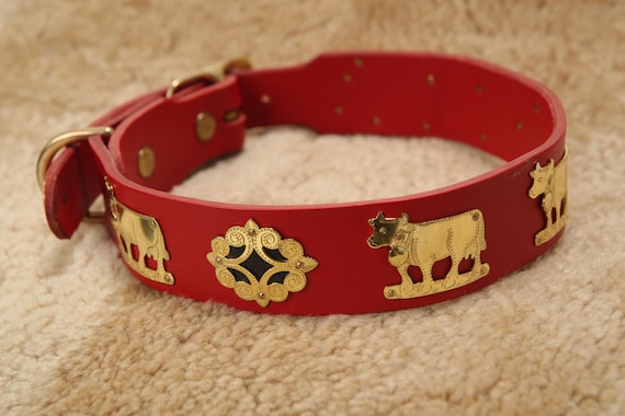 swiss leather dog collar