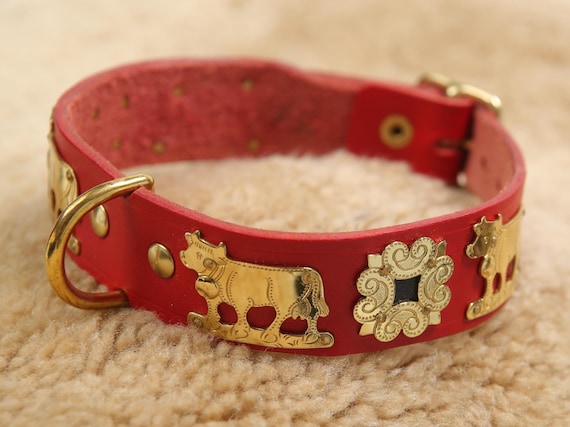 swiss leather dog collar