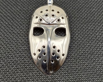 Sterling Silber Eishockey Tormann Maske Anhänger