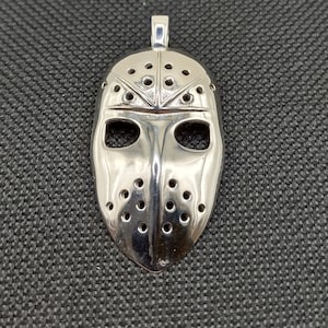 Sterling Silver Goalie Mask Pendant, Ice Hockey Mask, Silver Goalie Mask, Ice Hockey Goalie Helmet