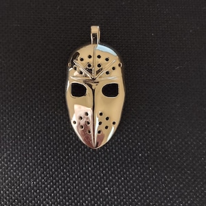14 Karat Gold Goalie Mask Pendant, Ice Hockey Mask, Gold Goalie Mask, Ice Hockey Goalie Helmet, 14KT Gold Old School Goalie Mask