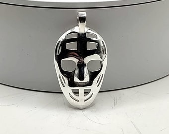 Hockey Torhüter Maske Anhaenger: 925 Silber Unikat Eishockey Charm