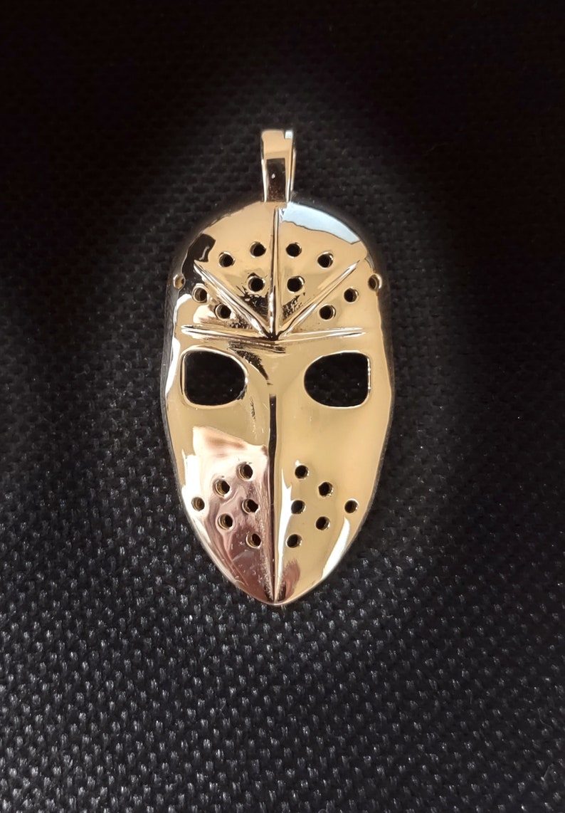 14 Karat Gold Goalie Mask Pendant, Ice Hockey Mask, Gold Goalie Mask, Ice Hockey Goalie Helmet