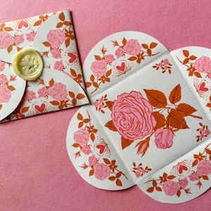 Carte enveloppe élégante fête des mères roses roses imprimable