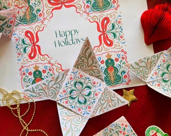 Viktorianische Weihnachtspuzzle Geldbörse | Druckbares Weihnachtsgeschenk (PDF)