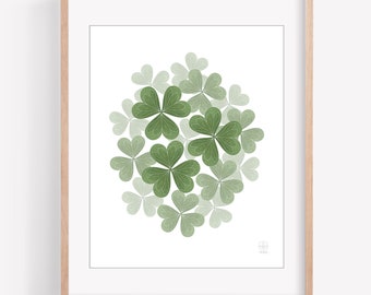 OXALIS Leaves - Contemporary Botanical Art (UNFRAMED)