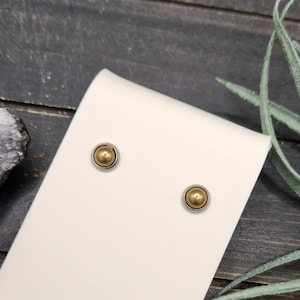 Mixed Metal Studs - Small Silver and Gold Stud Earrings, Brass and Silver Earrings, Hypoallergenic Mixed Metal Earrings, Mixed Metal Jewelry