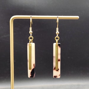 Tortoise Shell Earrings • Acrylic Bar Earrings • Minimalist Gold Earrings • Geometric Dangle Earrings • Everyday Earrings