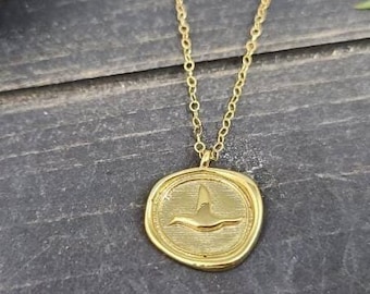 Gold Bird Necklace • Goose Necklace • Dove Necklace • Gold Bird Pendant Necklace
