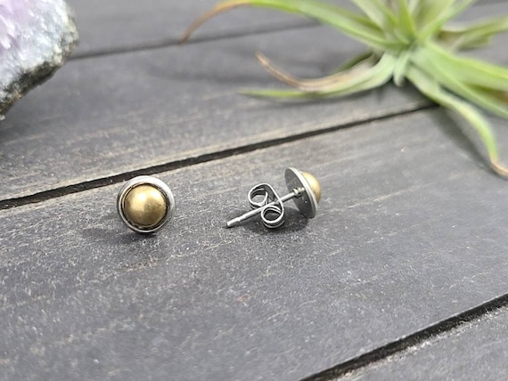 Mixed metal 2024 stud earrings
