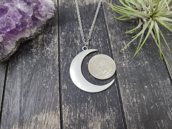 Buy Charm Crescent pendant necklace Silver Crescent Moon necklaces Deer  pendant Deer necklace Animal jewelry Online at desertcartINDIA